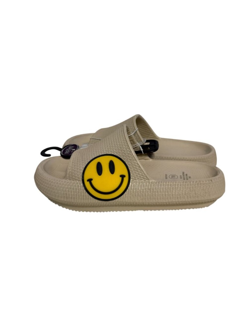 CoXist Slide Sandals Smiley Face Size 7/8 Unisex NWOT Beige - Picture 3 of 6